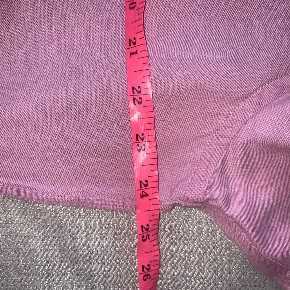UNTUCKit Mens XL Mauve Pink Linen Tencel Blend Long Sleeve Button Down Shirt‎